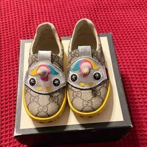 Gucci Kids Unicorn Sneakers - Gray and Yellow